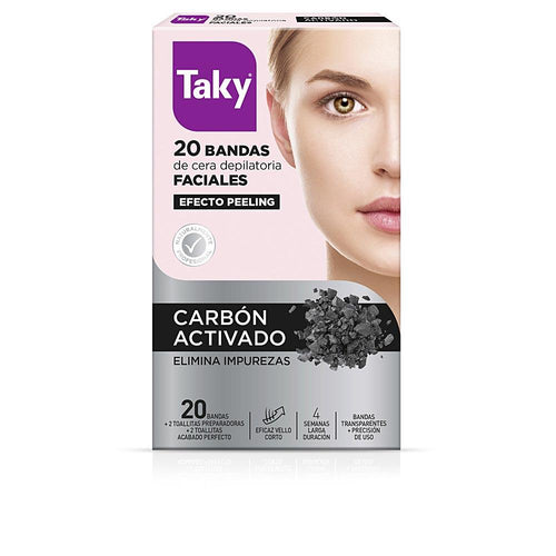 Taky Carbón Activado Strisce Depilatorie Per Viso Pelle Morbida E Setosa