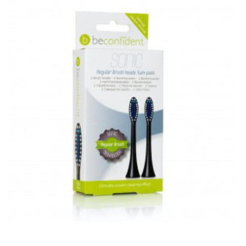 Beconfident Testine Spazzolino Soniche Nere Set Indicatore Pedex Innovativo