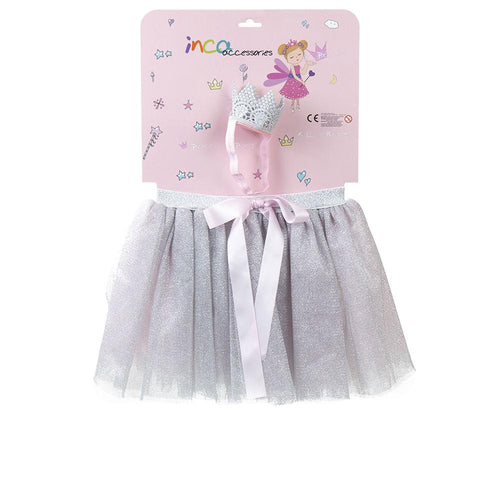 Inca Tutú Plateado Y Cinta Con Corona Lote Accessorio Costume Stile Unico