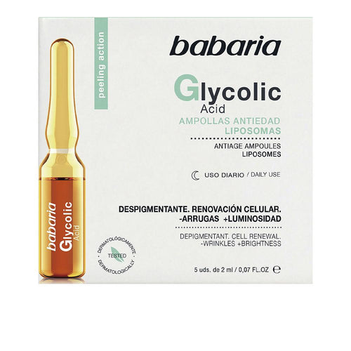 Babaria Glycolic Acid Ampolla Renovación Celular Piel Radiante Anti Envejecimiento