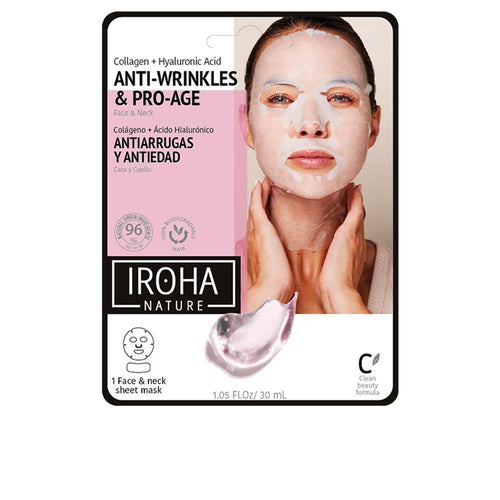 Iroha Mascarilla Facial Y De Cuello De Algodón 100% Mascarilla Anti Age Piel Radiante