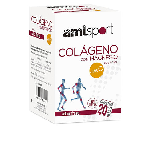 Amlsport Collagene Con Magnesio Amlsport Integratore Cosmetico Con Vitamina C Sapore Di Fragola Pelle Più Sana