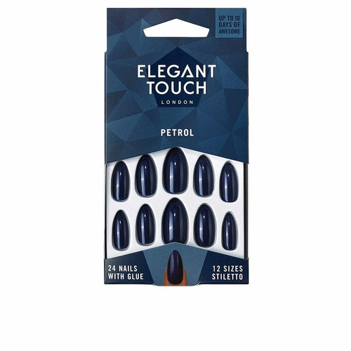 Elegant Touch Polished Colour Unghie Stiletto Con Colla Finitura Perfetta