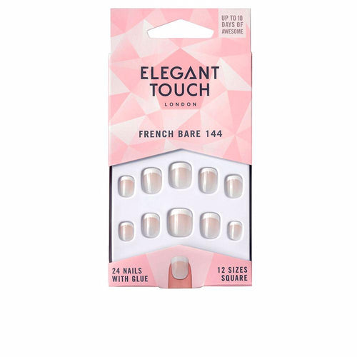 Elegant Touch French Unghie Quadrate Con Adesivo Eleganza Intramontabile