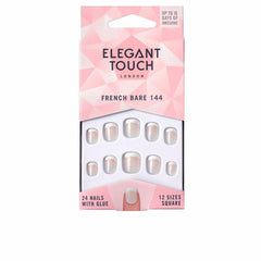 Elegant Touch French Unghie Quadrate Con Adesivo Eleganza Intramontabile