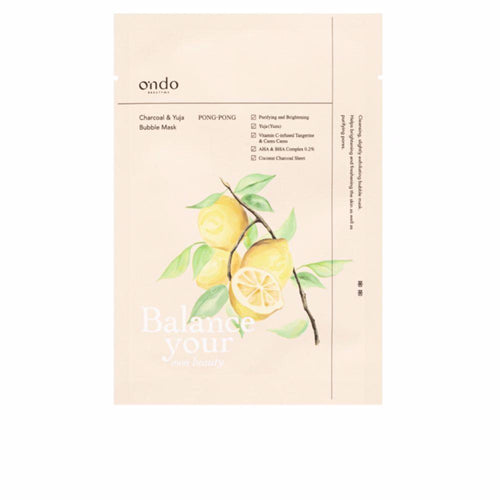Ondo Beauty 36.5 Charcoal & Yuja Maschera Viso A Bolle Detox E Illuminazione