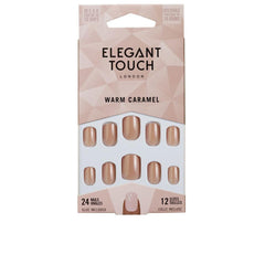 Elegant Touch Core Colour Uñas Con Pegamento Squoval Midnight Black