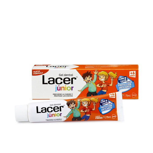 Lacer Lacer Junior Dental Gel Strawberry For Kids Fluoride And Calcium Boost
