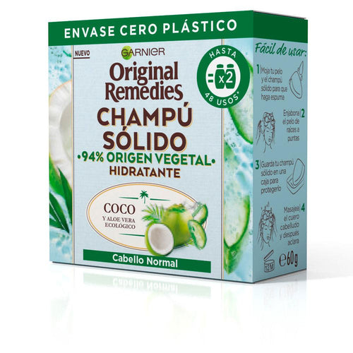 Garnier Original Remedies Champú Sólido Hidratante De Coco Hidratación Natural Profunda