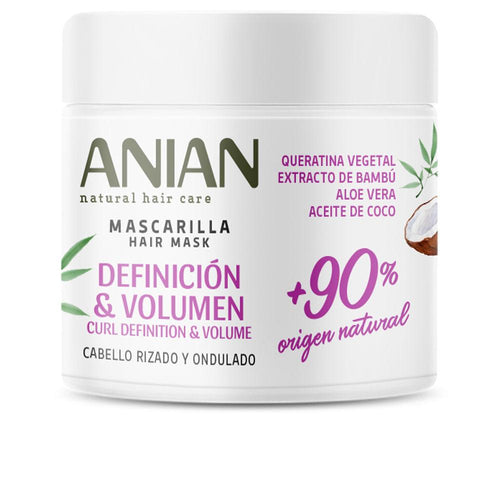 Anian Definición & Volumen Maschera Per Capelli Alla Cheratina Vegetale Idratazione Profonda Per Ricci