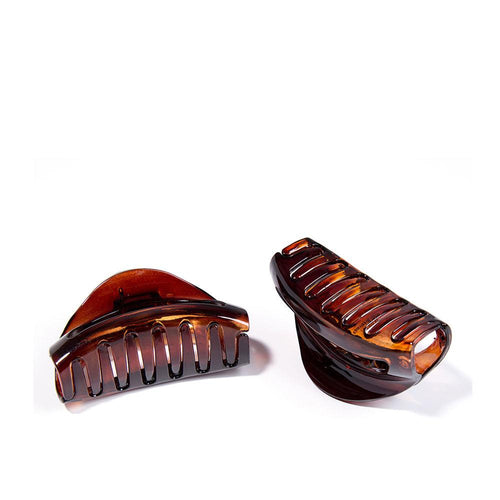 Inca Inca Pinza Horquilla De Cabello Oversized Marrón Diseño Concha Francesa