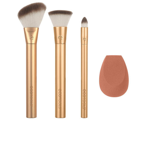 Ecotools Precious Metals Set Di Pennelli E Spugna Flawless Face Application