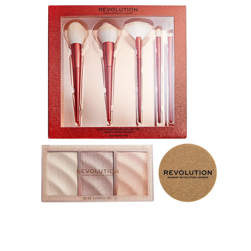 Revolution Make Up Ilumiadores & Brochas Set Di Illuminanti E Pennelli Luce Radiante