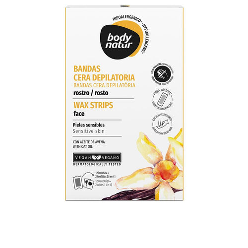 Body Natur Depilación Body Natur Strisce Depilatorie Per Viso Sensibili Ipoallergenico Con Avena Naturale