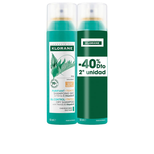 Klorane Ortie Dioïque Shampoo Secco Per Capelli Scuri Controllo Potente Del Sebo Naturale