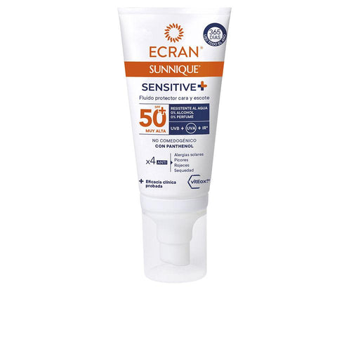Ecran Sunnique Sensitive Fluide De Protection Visage SPF 50 Plus Protection Solaire Avancée