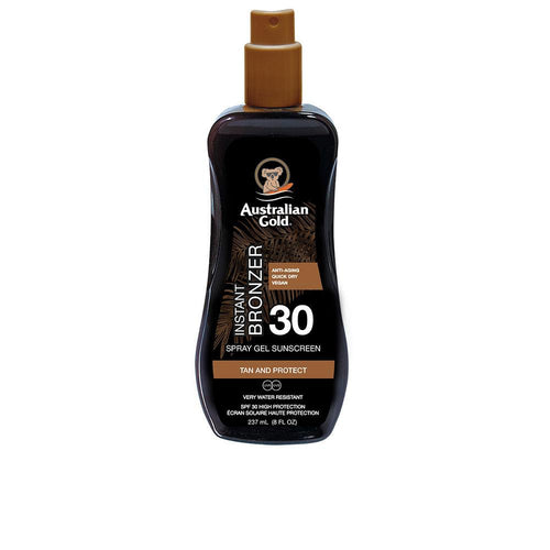 Australian Gold Protector Solar Spray Gel SPF30 Con Bronceador Instantáneo Protección UV E Hidratación