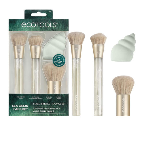 Ecotools Makeup Brushes Ecotools Set Di Pennelli E Spugna Cosmetici Bellezza Naturale Sostenibile